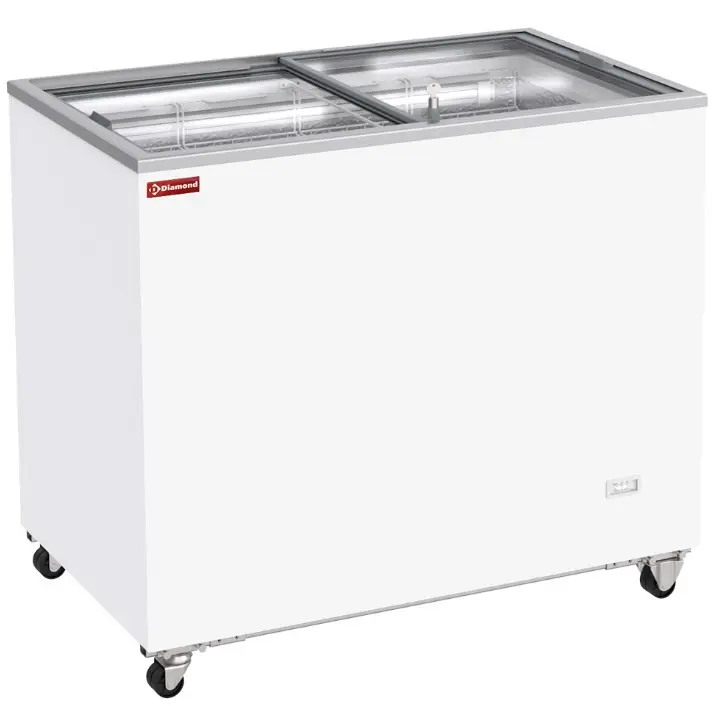 Bestel Nu Diepvriesvitrine - 300 Liter - met glazen schuifdeksel - 1015x635x(h)890mm
