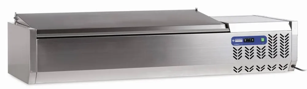 Koop Vandaag Gekoelde opzetvitrine 5x GN 1/4 - 150 mm, met R.V.S. deksel - 1200x335x(h)282mm