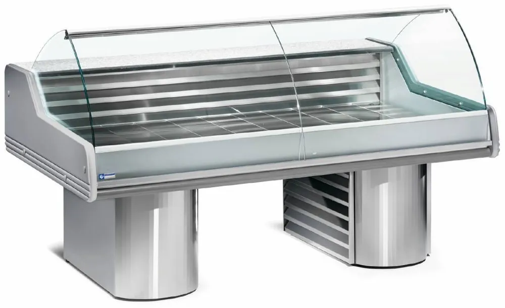 Populair Vitrine Toonbank Vis - Werkblad Graniet - Gekoeld 0 / +2 ºC - 1500x1195x(h)1175mm