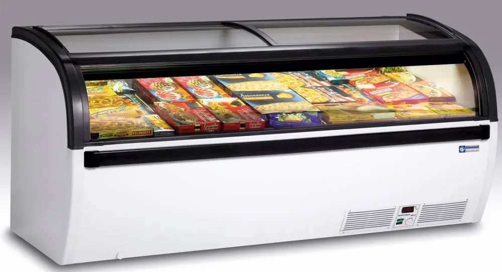 Vrieskist met Glazen Schuifdeksel - -15° tot -23° - 200x94x(h)88cm - Verlichting Speciale Aanbieding
