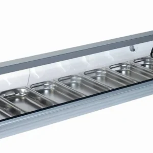 Fabrieksprijs Gekoeld uitstalraam voor tapas, 8x GN 1/3 - 40 mm (inbegrepen) - 1730x415x(h)270mm