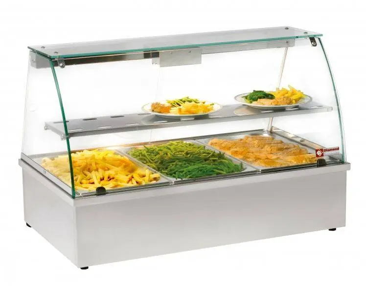 Fabrieksprijs Warmhoudvitrine RVS - 1 Rosster - 3 x GN 1/1 RVS - 1020x602x(h)680mm