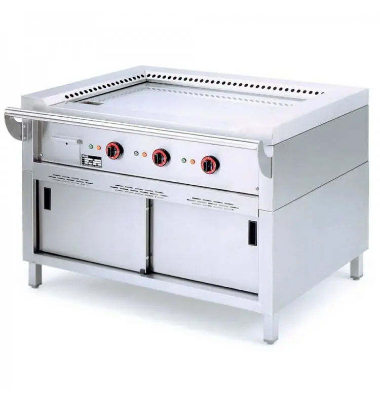 Teppanyaki Grill Elektrische 3 x 3,5 KW met Onderstel - 144x77x85cm Meest Verkocht