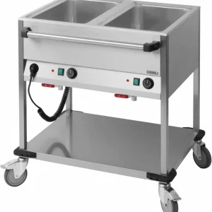 Fabrieksprijs Bain Marie Trolley - 2 GN1/1 - 2100W - 850x700x(H)900mm
