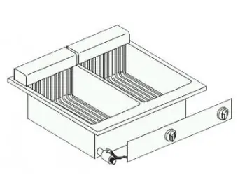 Elektrische Friteuse - Drop In - 2x 10 Liter - 11 kW - met Aftapkraan - 600x600x(H)356mm Flitsaanbieding