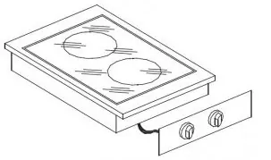 Weekendaanbieding Keramische Kookunit - Drop in - 2 zones - 8,2 kW - 400x600x(H)260mm
