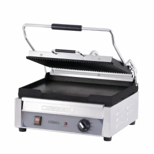Flitsaanbieding Panini Grill Premium GRAND - Geribbeld/Glad - RVS - 2,4kW - 425x580x265(h)mm