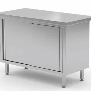 Werkkast RVS DUBBELZIJDIG + 4 Schuifdeuren 800(b)x600(d)x885(h)mm Tijdelijk Beschikbaar