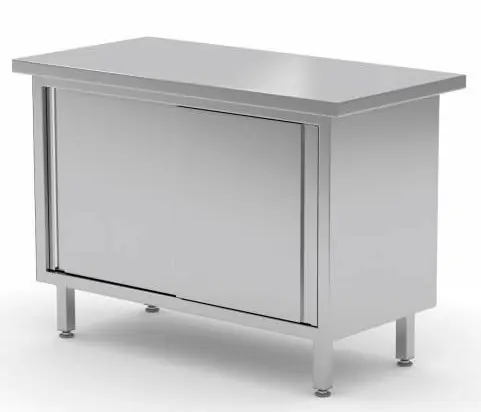 Werkkast RVS DUBBELZIJDIG + 4 Schuifdeuren 800(b)x600(d)x885(h)mm Tijdelijk Beschikbaar