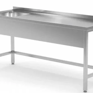 Nu Kopen RVS Spoeltafel + Spoelbak Links + Spatrand 500x400x250(h) 1200(b)x700(d)x885(h)mm