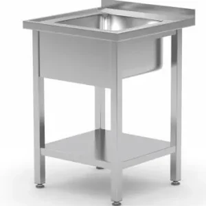 Koop Online Spoeltafel + Spoelbak 400x400x(h)250 + Bodemschap + Spatrand 600(b)x600(d)x885(h)mm