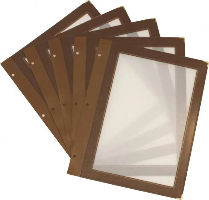 Seizoensaanbieding Menukaart Wood inserts - Bruin - A5 - 5 Stuks