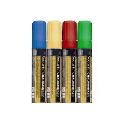 Gecertificeerd Set van 2 Dikke Krijtstiften - Blauw, Rood, Groen, Wit - 7-15mm