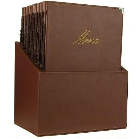 Box incl. 20 Menukaarten Classic - Bruin - Formaat A4 - 370x290x210mm Dagaanbieding