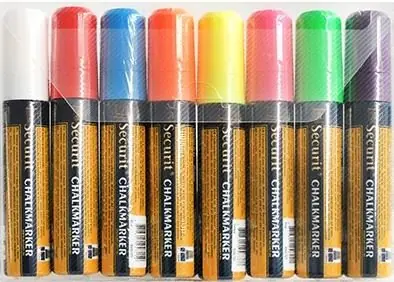 Securit Dikke Krijtstiften XXL - 8 stuks - KLEURENMIX - 7/15 mm Flitsaanbieding