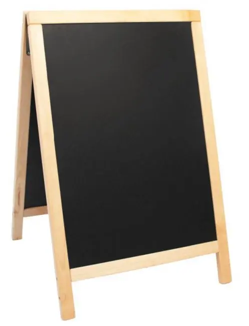 Dagaanbieding Stoepbord 100% Hardhout Nature - Duplo 55x85 - DELUXE