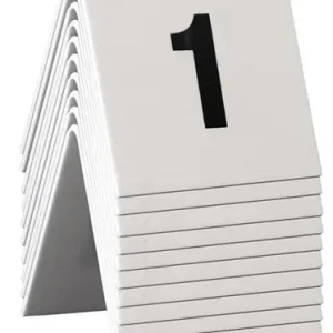 Alleen Vandaag Tafelnummers 1-10 - Wit Acryl, Zwart Cijfer