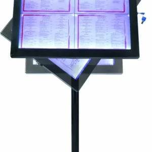 Menukast Verlicht COMPLETE SET - Zwart voor 4xA4 - XXL AANBIEDING Speciale Aanbieding