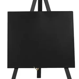 Goedkoop Tafelkrijtbord Mini Zwart - Driepoot - Incl. Krijtstift - 240x150mm