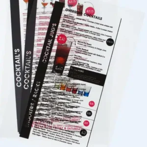Inserts LED Menukaart - Inkjet - Per 20 stuks Aanbieding