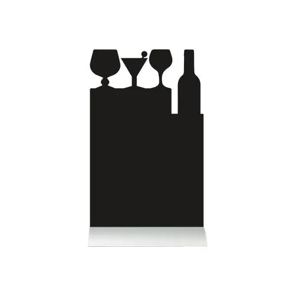 Premium Tafelkrijtbord Aluminium Silhouet Cocktail Incl. Krijtstift
