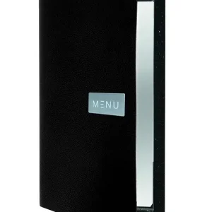 Premium Lederen Menukaart Raw - Zwart - A4 Formaat