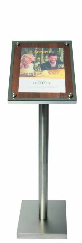 Menukast met Glazen Plaat - Houten Walnut stijl - A4 Fabrieksprijs