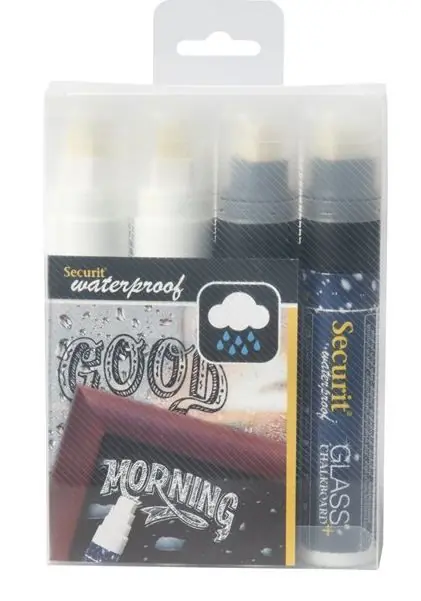 Waterproof Krijtstiften 2x Zwart, 2x Wit - 7-15mm - 4 Stuks Populair