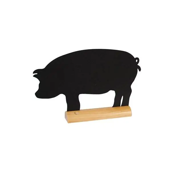 Beperkt Aanbod Tafelkrijtbord Wood Silhouet Varken Incl. Krijtstift