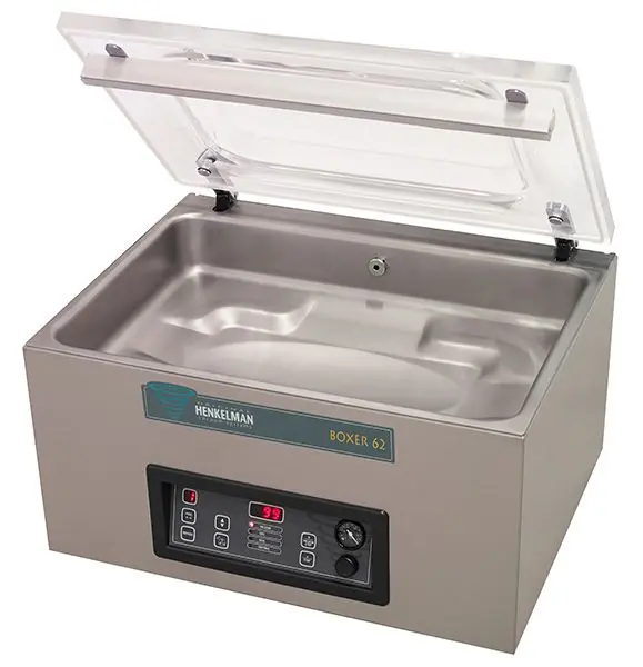 Alleen Vandaag Vacuummachine Boxer 62 - XL Seal Balk 62cm - Henkelman - 021m3 / 20-40 sec - Afm. Kamer 410x520x(h)185mm