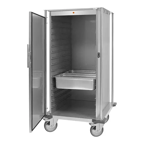Voedseltransportwagen RVS- Duwbeugel en Zwenkwielen - 16x2/1GN - 78x88x(H)165cm Snelle Levering