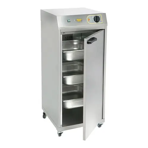 Voedsel Dubbelwandige Warmhoudkast - RVS - Verrijdbaar - 2/3GN - +130Cº - 35x40x(H)73cm Superprijs