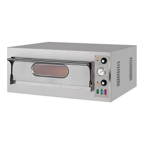 elektrische pizzaoven - roestvrij staal - 1 kamer 66x66cm - 400V Laatste Kans