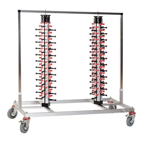 bordenrek dubbel - mobiel - 4 zwenkwielen/2 met rem - 2x 48 borden Lage Prijs