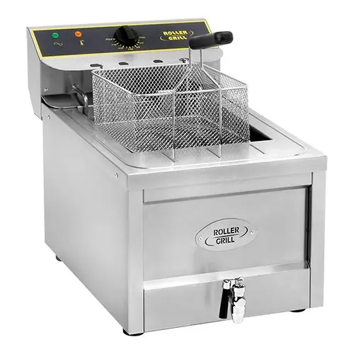Elektrische Friteuse - Koude Zone - Aftapkraan - 400V - 12 Liter - 40x60x(H)45cm Gratis Retour