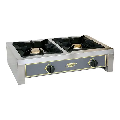 Nieuw gasfornuis - roestvrij staal - 2 branders - 21(h)x50x69cm