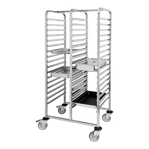 plankenwagen - roestvrij staal - 4 zwenkwielen - 34 x GN1/1 Betaalbaar