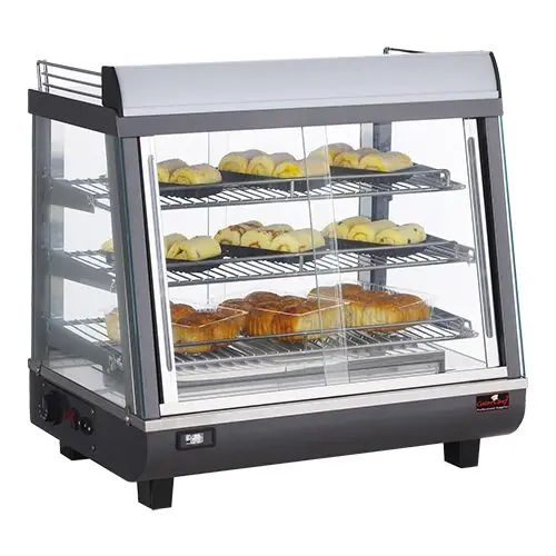 Voordeelprijs Warmhoudvitrine RVS - 3 Roosters - Beide Zijde Bedienbaar - LED Verlichting - 680x490x(h)660mm