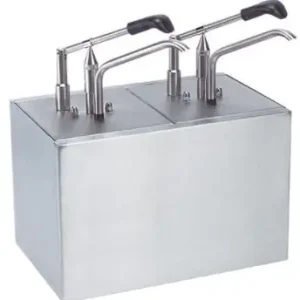 Betrouwbaar Sausdispenser met hendelbediening - Roestvrij staal - 2x1/6GN-200mm