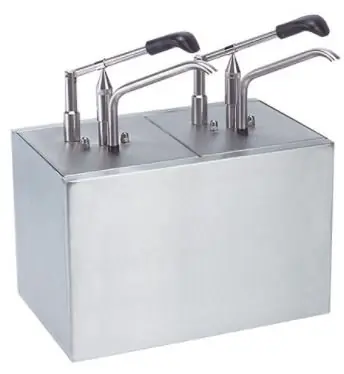 Betrouwbaar Sausdispenser met hendelbediening - Roestvrij staal - 2x1/6GN-200mm