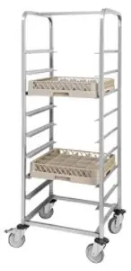 Afwasmandwagen - Roestvrij staal - 9 edities - voor wasmanden 50x50cm Koop Vandaag