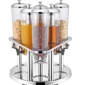 Meest Verkocht Dispenser RVS - 3x Drank + 3x Cereal - Ø540x(H)600mm