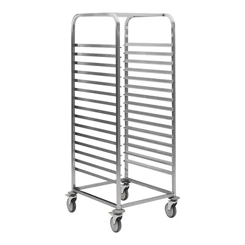 Populair Plankenwagen - Roestvrij staal - 4 zwenkwielen - 15x60x40cm