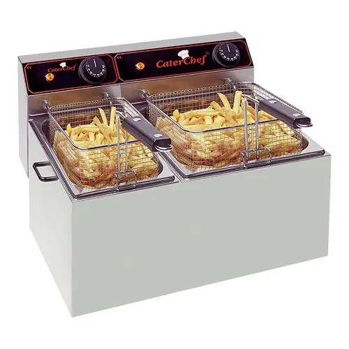 Friteuse - 5+8 Liter - 1x2kW+1x3,25kW - 470x430x(H)290mm Exclusieve Aanbieding