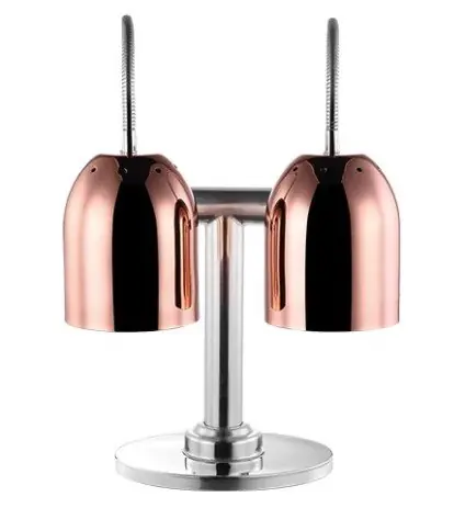 Nu Kopen Dubbele Warmhoudlamp Koper - Tafelmodel - met Schakelaar -2x Ø240x600(h)mm