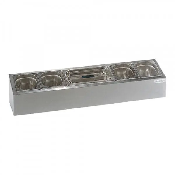 Weekendaanbieding Bar Station Garneer - 4 x 1/6GN + 1/3GN - 102x12x(H)20cm