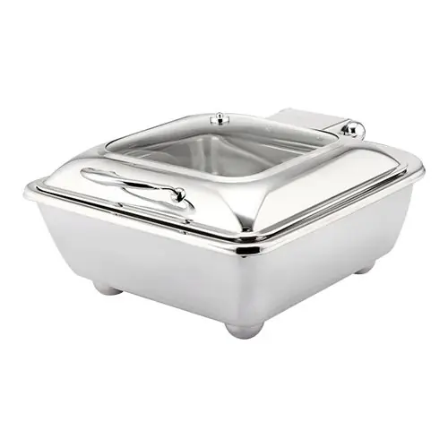 Chafing Dish Vierkant - Containers en Deksels - roestvrij staal - 40x40cm Nieuw