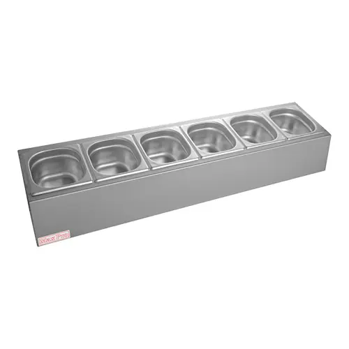 Snelle Levering Garneerbakjes - RVS - 6x 1/6GN(h)150mm