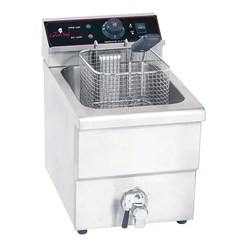 Gratis Retour Friteuse met Aftapkraan - 8 Liter - 3,3kW - 290x500x(H)420mm
