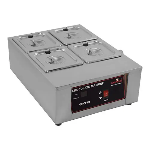 Gecertificeerd Chocolade / Sauzen Warmer 2/3 GN - RVS - Digitaal Bedieningspaneel - 49x36x(H)18cm